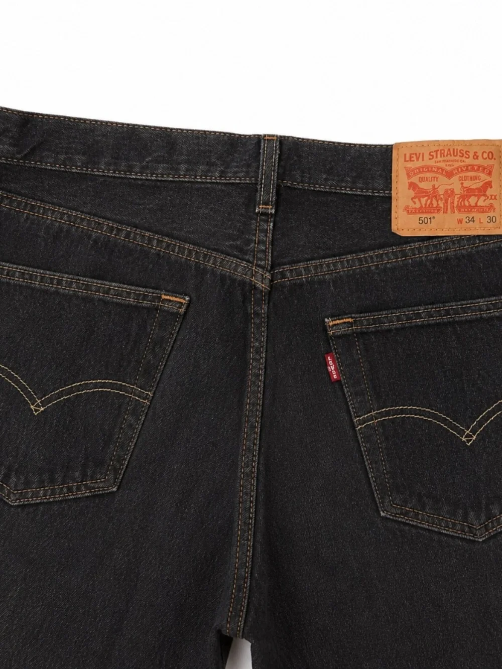 Levi's 501 Original Black Jeans Men's 34x30 Button Fly Straight Leg Denim